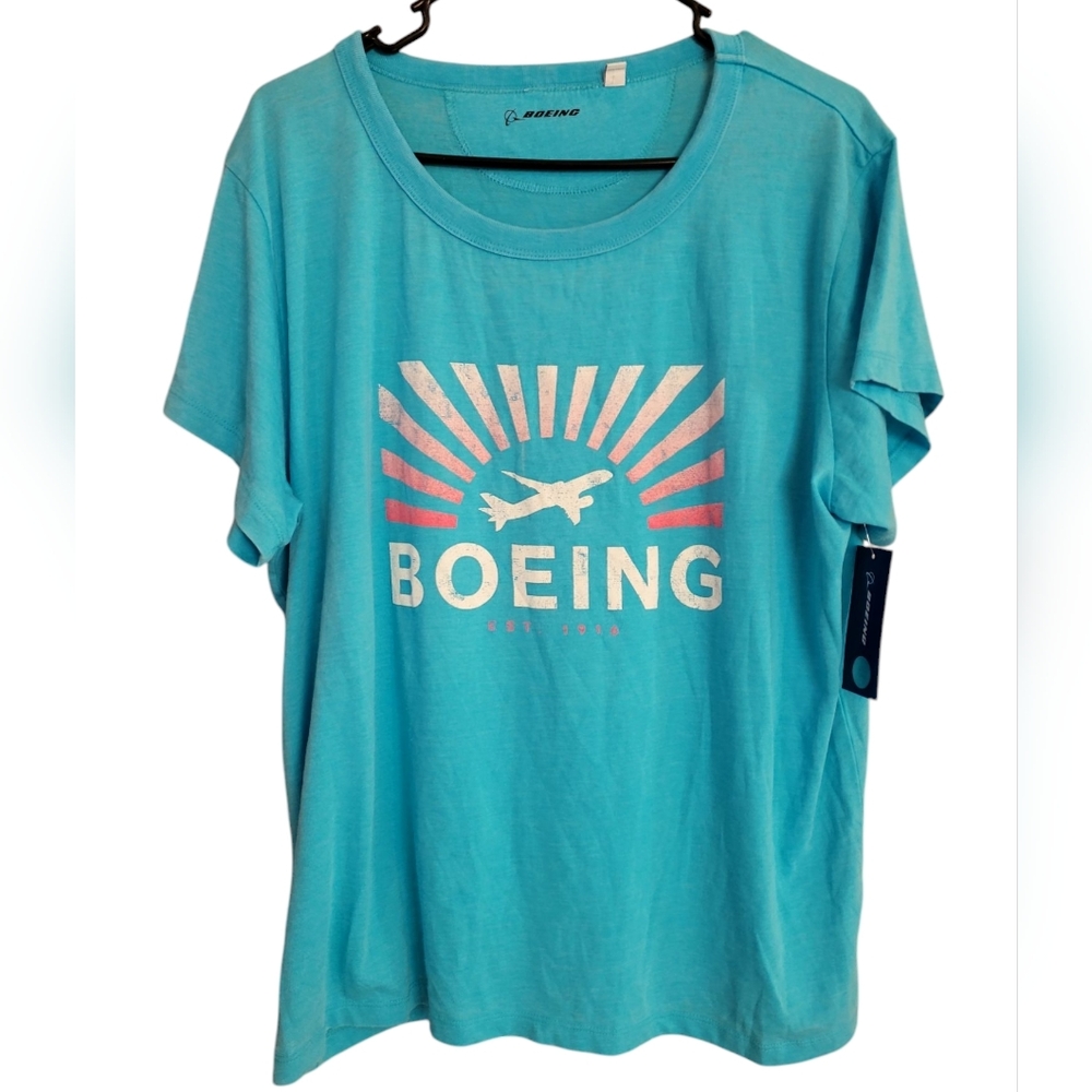NWT Boeing Women's 2X Blue Graphic T-Shirt